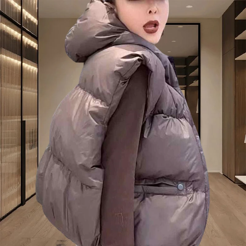 2025秋冬季新款女士大码微胖MM洋气加厚棉服马甲面包服马夹外套