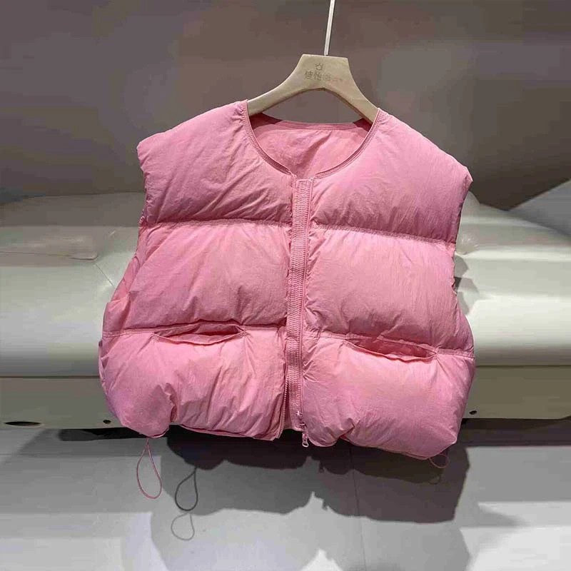 2025秋冬季新款女士棉服马甲立领加厚短马夹时尚韩版南瓜背心