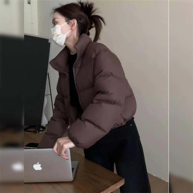 2025冬季新款女士肯豆风轻薄棉服爆款棉衣小个子面包服短外套