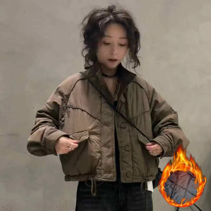 2025秋冬季新款女士韩版棉服短外套宽松小个子时尚百搭夹克上衣潮