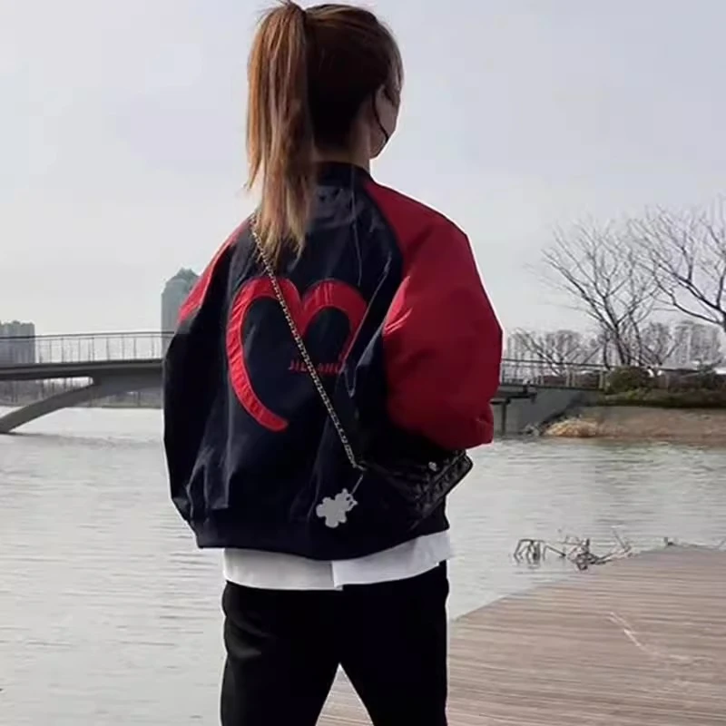 棒球服外套女短款小个子2025秋季新复古宽松休闲百搭刺绣夹克上衣