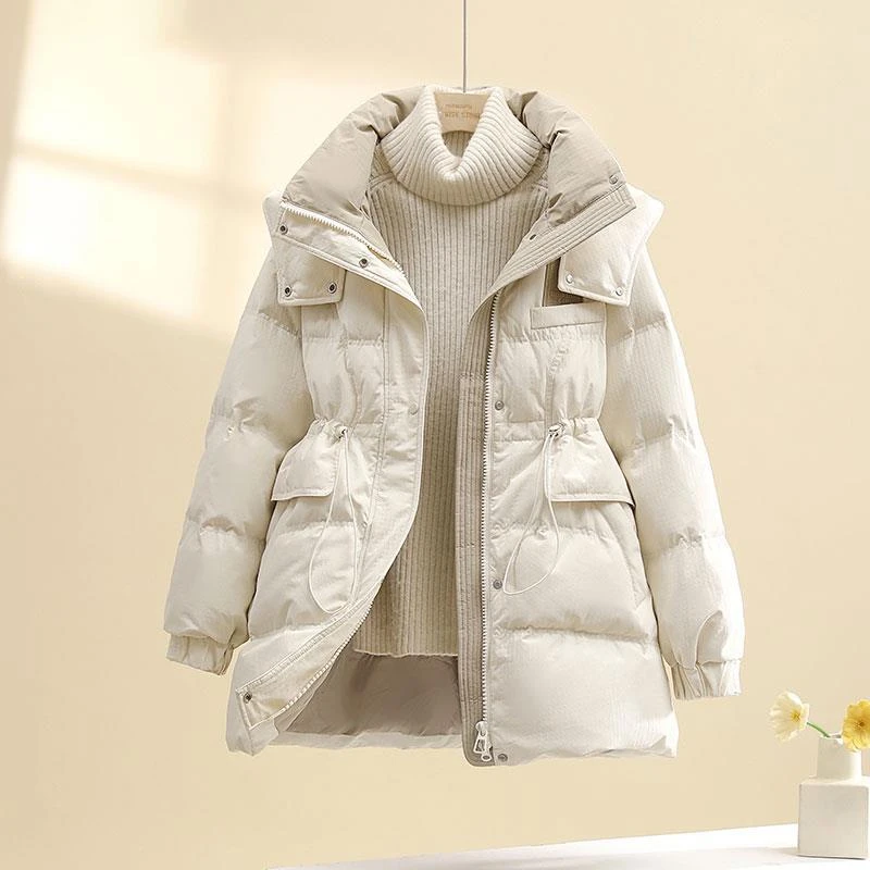 保暖面包服棉袄女2025新款冬季时尚洋气休闲宽松收腰连帽棉服外套