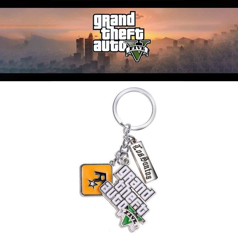 r星钥匙扣5GTA5侠盗钥匙扣飞车钥匙挂件吊坠汽车配件赛博朋克礼品
