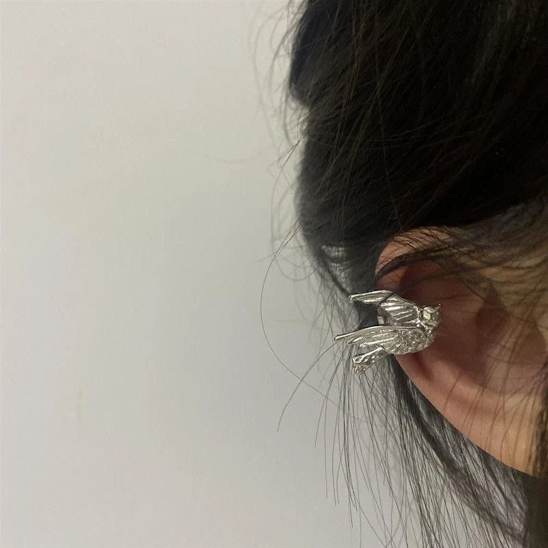 新中式飞燕鸽子耳骨夹无耳洞女甜酷小众设计感燕子耳夹耳饰耳钉潮