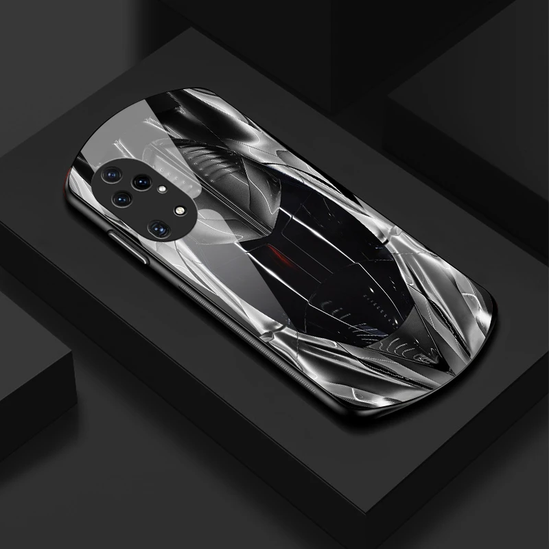 适用【华为P50Pro】 新款弧形超跑 简约设计网红防摔高档玻璃手机