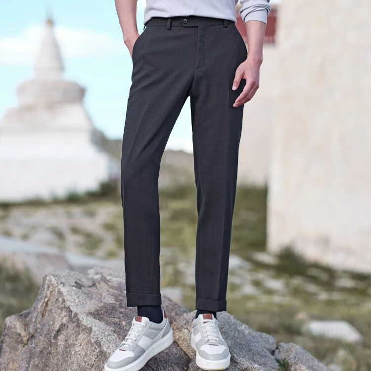 威可多男士休闲24秋季新款舒适亲肤商务修身通勤百搭职业西裤商宴