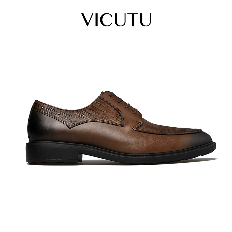 威可多秋季男士舒适牛皮革商务休闲正装通勤百搭真皮皮鞋时尚