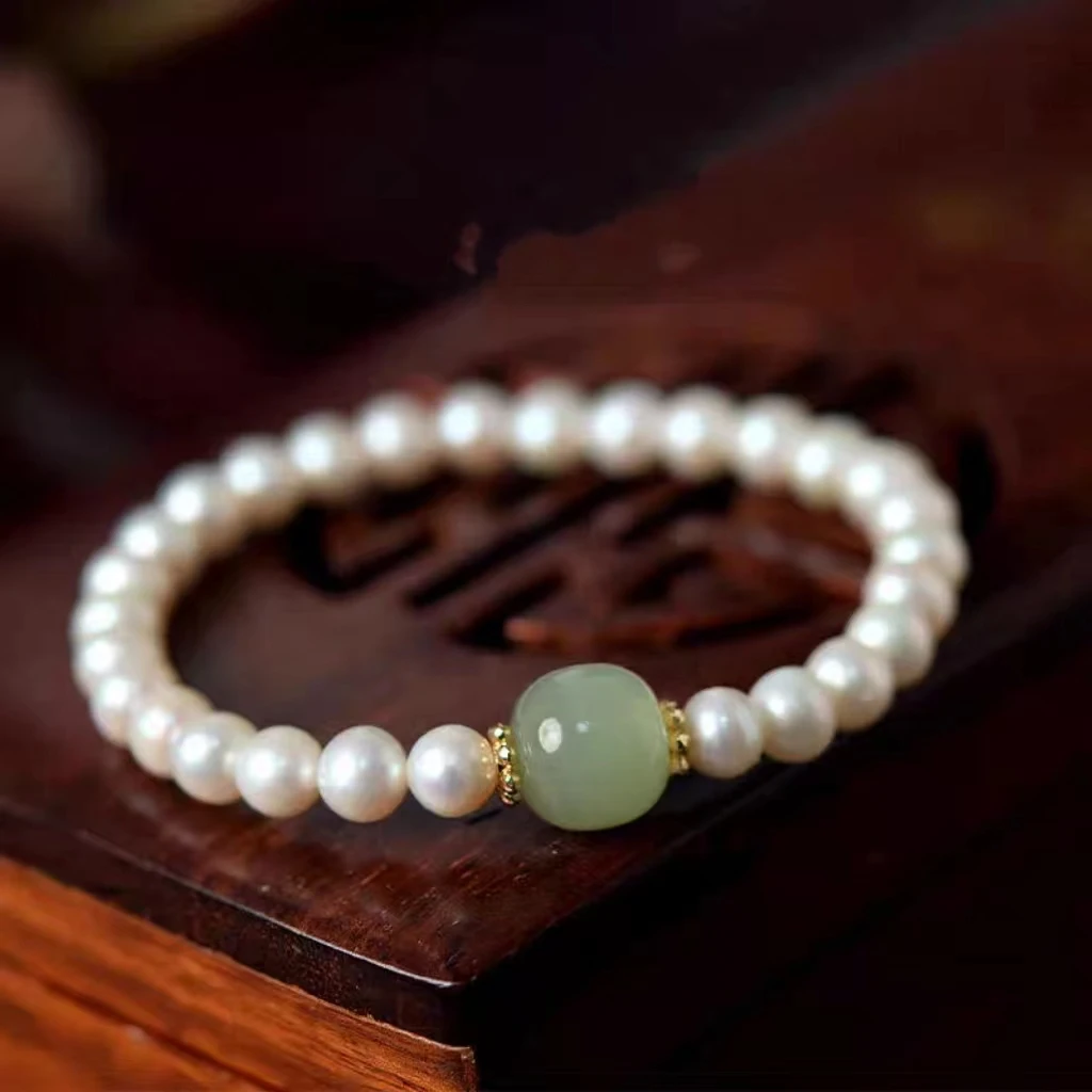 【青鹭】6-7.5mm淡水无核珍珠手链气质百搭 非基地发货 DSL00485