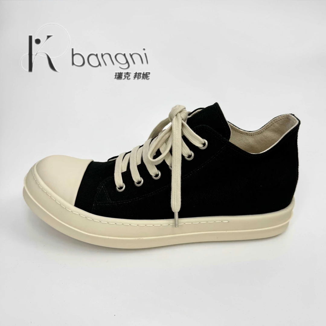 RICK  BANY自主打板RO时尚经典百搭帆布黑色高街款休闲小众板鞋