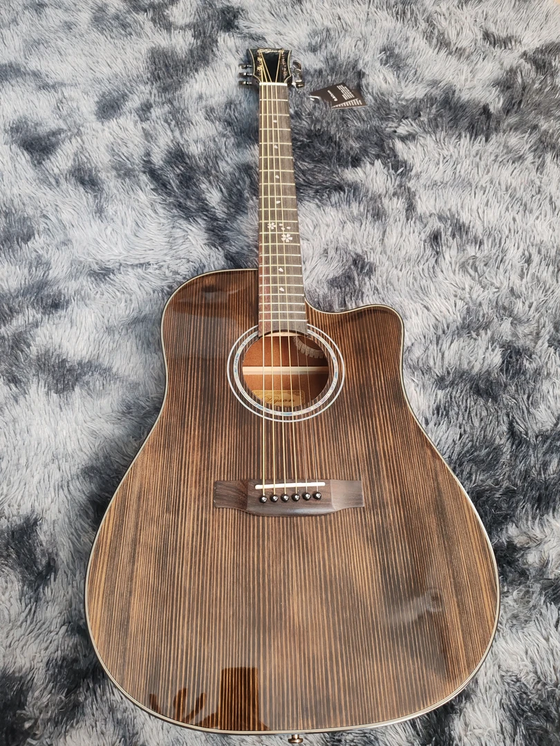 高档单板吉他实木民谣吉他