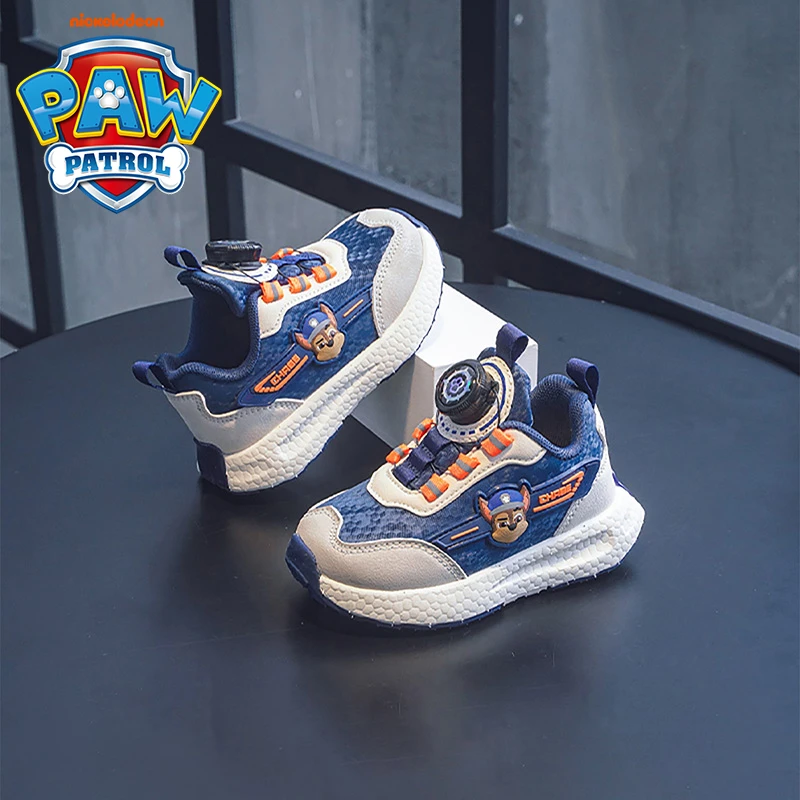 汪汪队童鞋春秋季男童运动鞋蓝色阿奇儿童旋转纽扣户外防滑跑步鞋