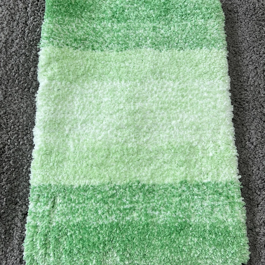 加厚植绒渐变绿浴室脚垫