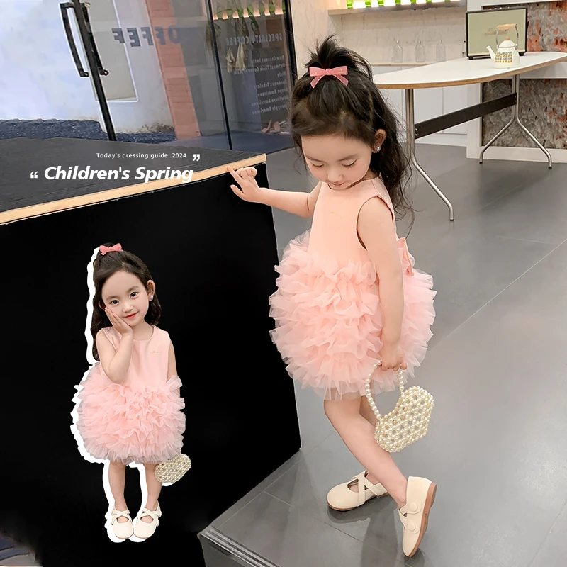 韩国童装四季公主裙女童连衣裙生日礼服婚纱表演裙走秀周岁蓬蓬裙