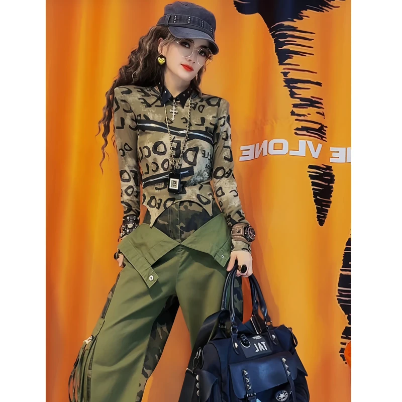 2024新款欧货潮牌原创设计感时尚小众时髦百搭字母拉链打底上衣女