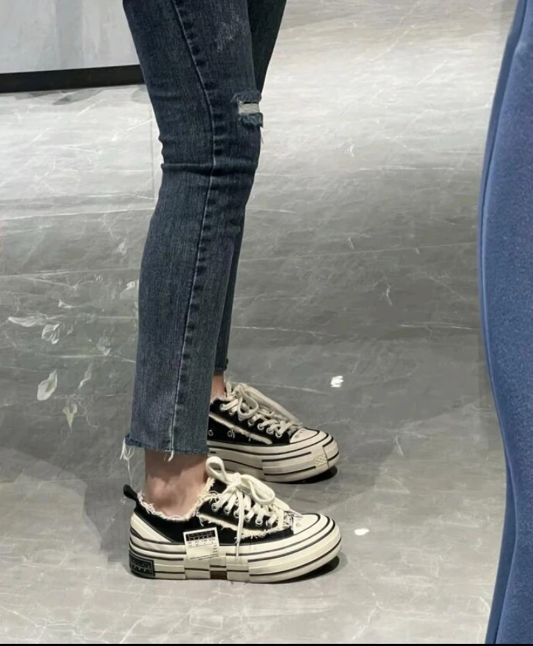 小天鹅乞丐做旧经典百搭时尚帆布鞋休闲韩版ins小众学生潮流网红