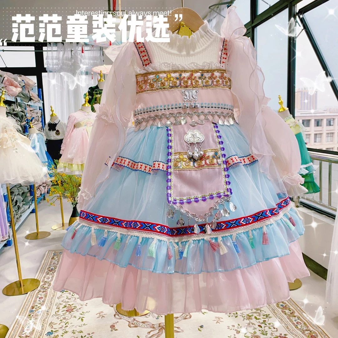 女童春秋【天上仙】中长款洛丽塔lolita公主裙裙子儿童连衣裙23619