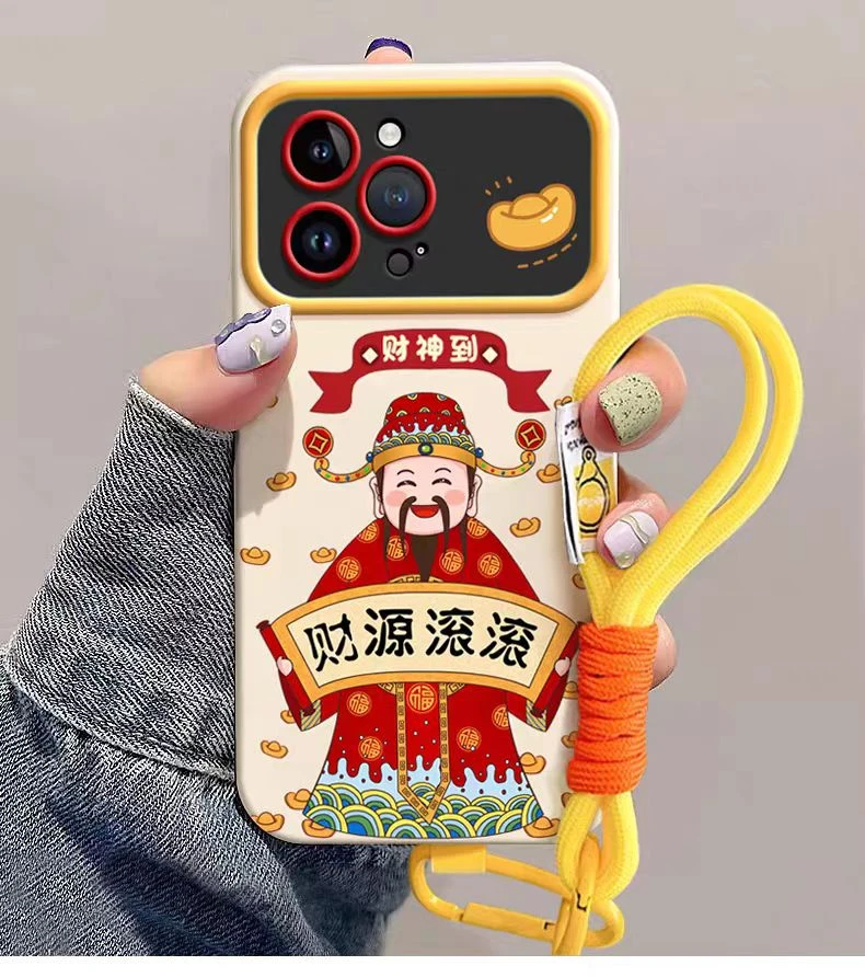 胡须财神适用iphone15pro/14手机壳苹果13/12/11华为vivo小米oppo