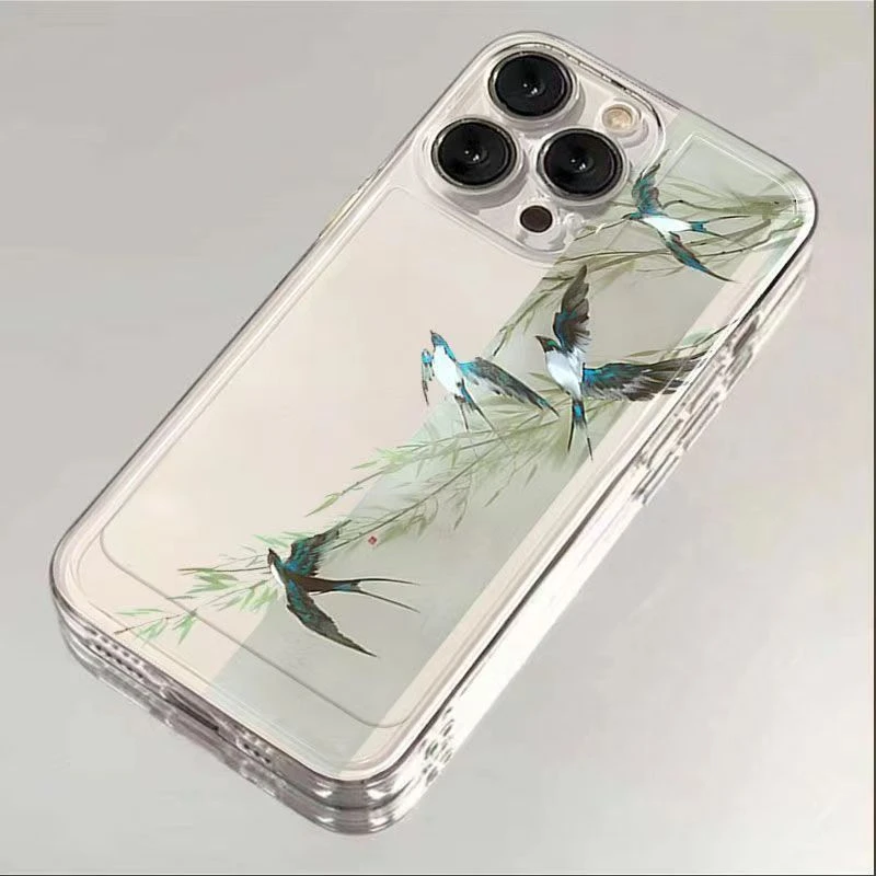 柳叶燕子适用iphone15pro/14手机壳苹果13/12/11华为vivo小米oppo