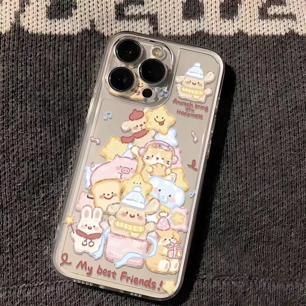 动物圣诞适用iphone15pro/14手机壳苹果13/12/11华为vivo小米oppo