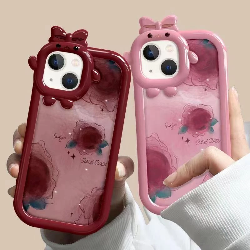 晕染玫瑰适用iphone15pro/14手机壳苹果13/12/11华为vivo小米oppo