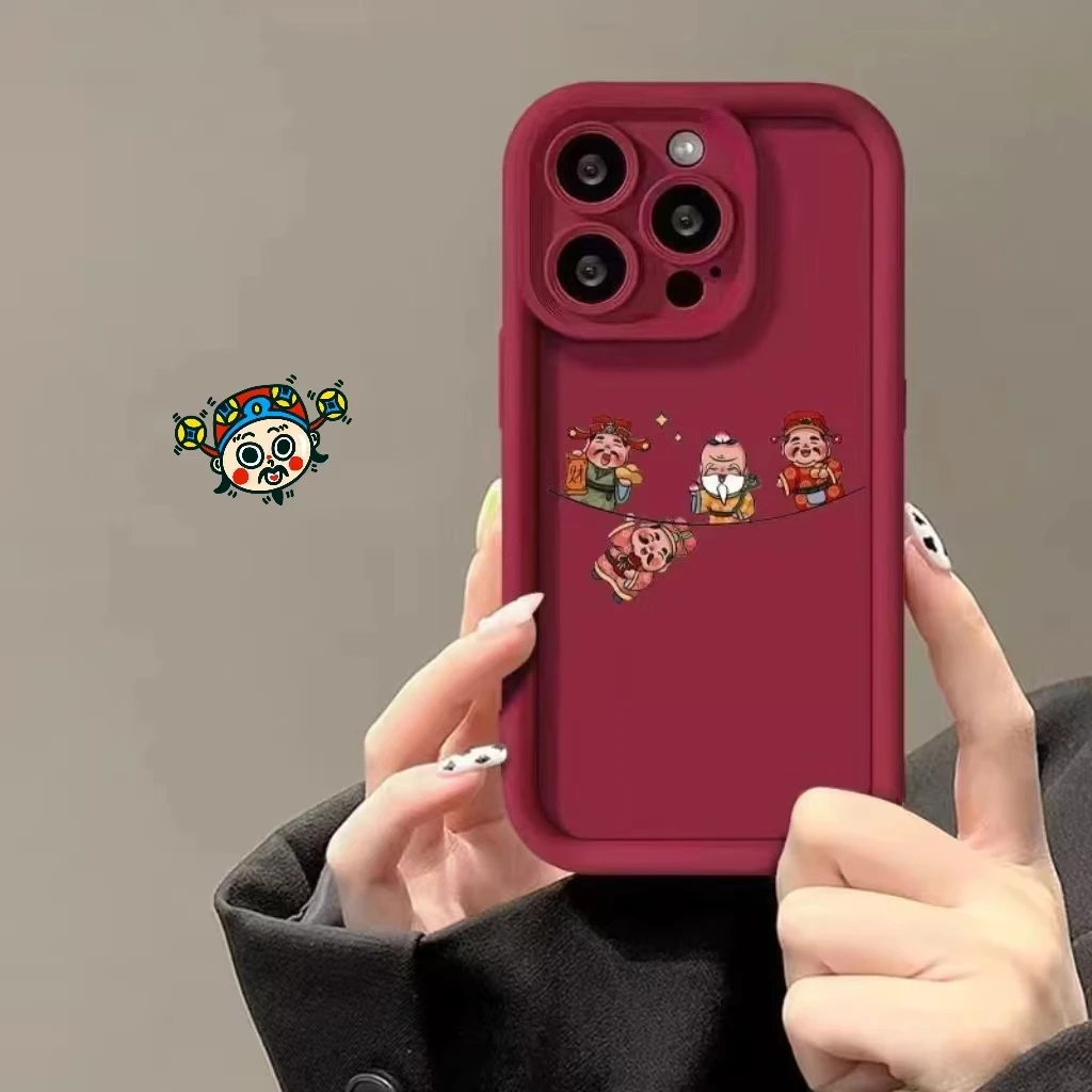 四财神适用iphone15pro/14手机壳苹果13/12/11华为vivo小米oppo