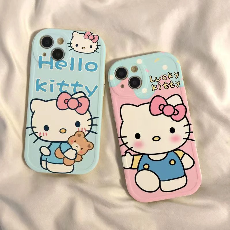 kt猫小熊适用iphone15pro/14手机壳苹果13/12/11华为vivo小米oppo