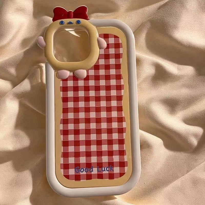 白框红格适用iphone15pro/14手机壳苹果13/12/11华为vivo小米oppo