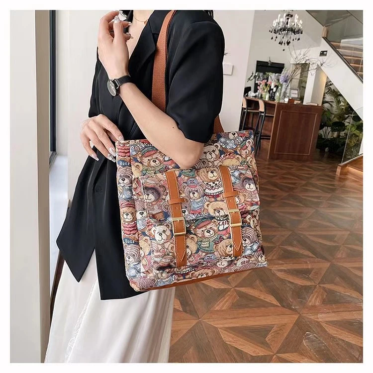 凯蒂小熊品牌包包K-6821正品刺绣2024新款托特包
