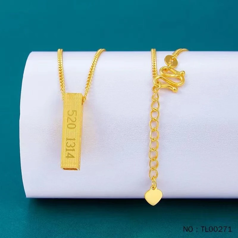Chow Tai Seng/周大生足金520-1314定情柱黄金项链女款时尚百搭