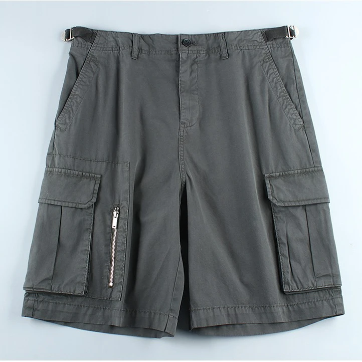 合体版工装裤多口袋纯棉中裤宽松时尚夏季男士五分裤休闲短裤