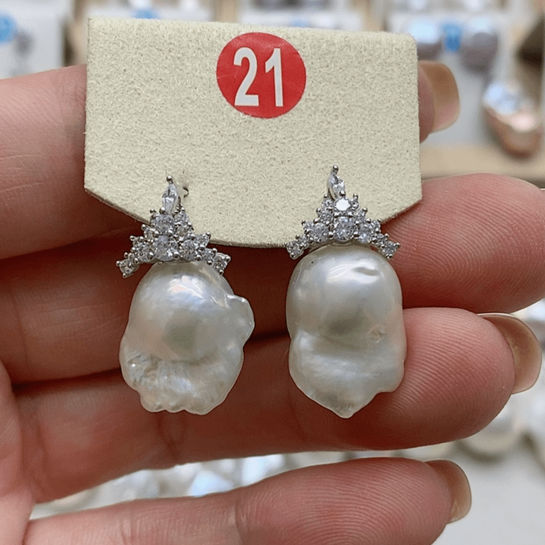 【闪购商品】淡水珍珠耳饰银S925镶嵌