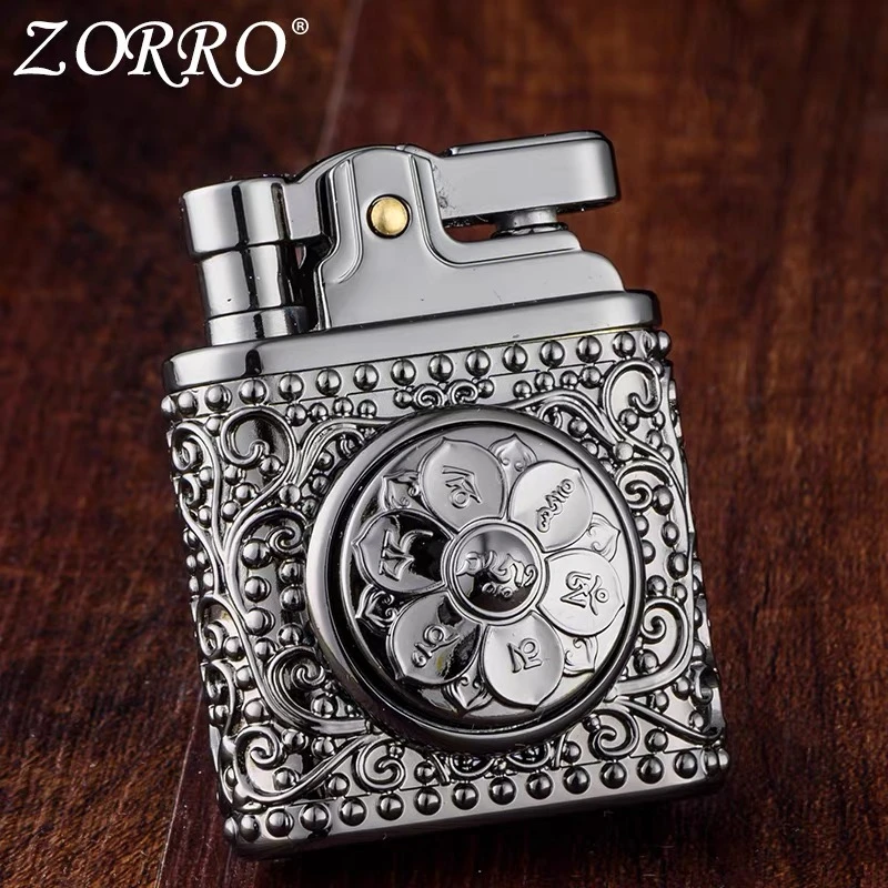 ZORRO盔甲磕头机Z582创意复古按压式点火个性油机男士礼品打火机