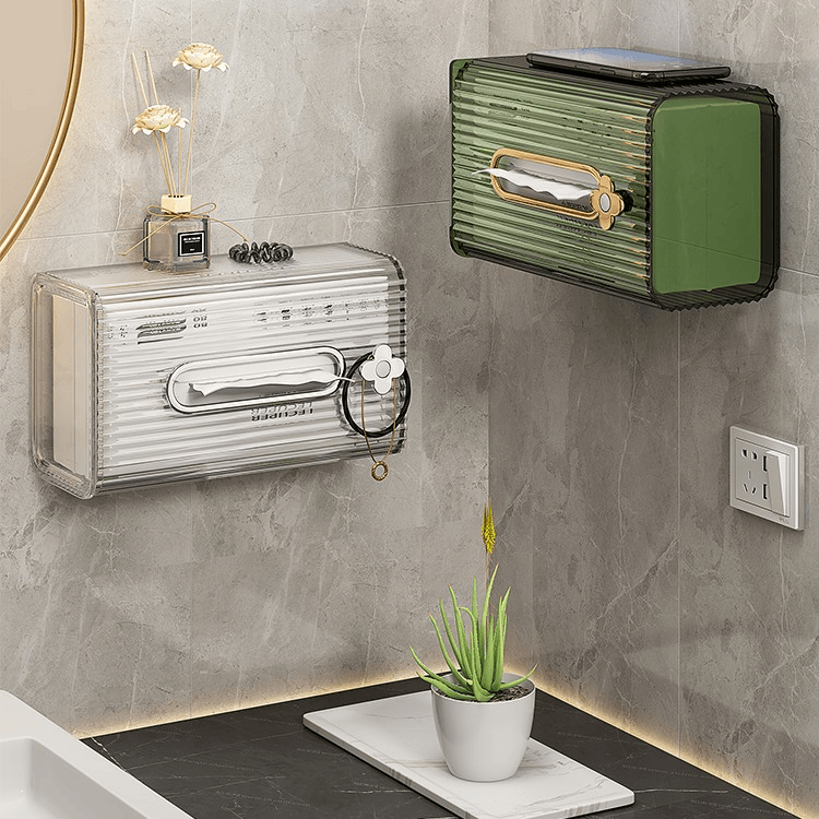 纸巾盒壁挂式洗脸巾收纳盒家用卫生间面巾纸抽纸盒免打孔厨房倒挂