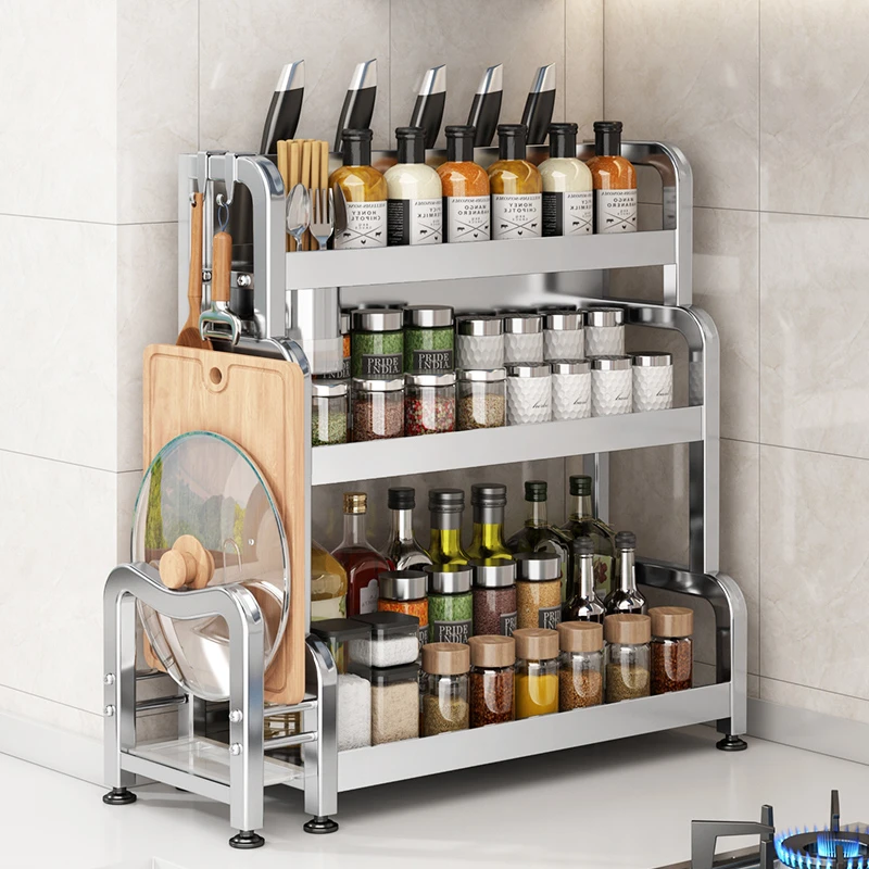 厨房调料置物架筷子刀架多功能盐调味罐收纳盒调味品用品架