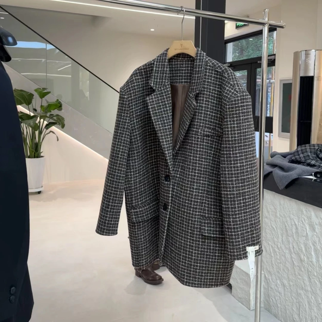 气质网红短款时尚双面呢大衣百搭秋冬香风外套