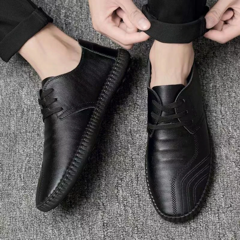 韩版休闲鞋软底百搭时尚潮皮鞋男青年男鞋商务鞋夏季夏新款尖头