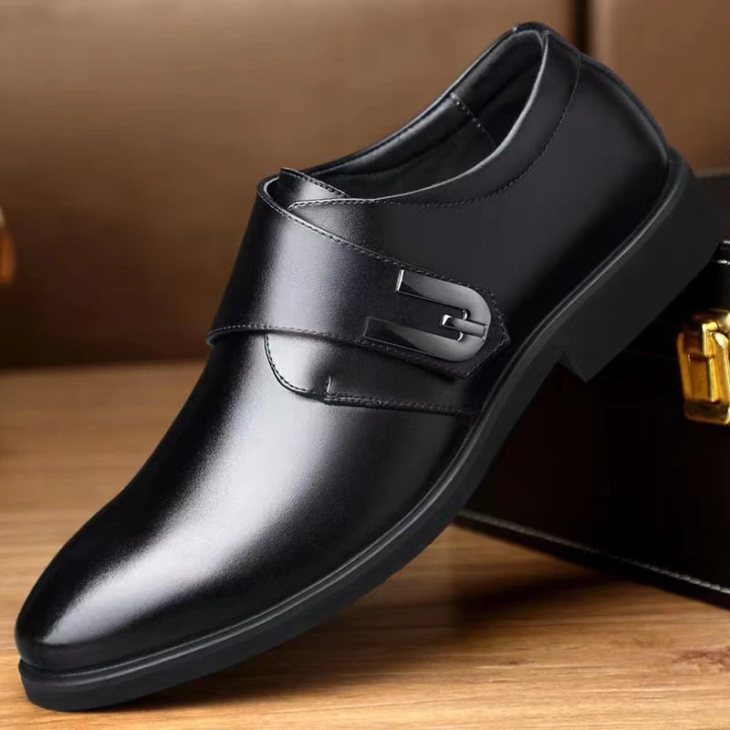 2023青年男鞋男士皮鞋正装韩版休闲软皮秋季新品透气英伦商务套脚