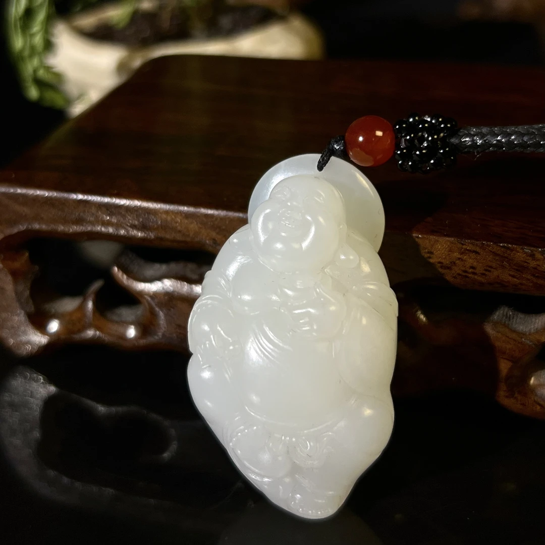 【盛石·精品】新疆和田玉羊脂小佛公吊坠