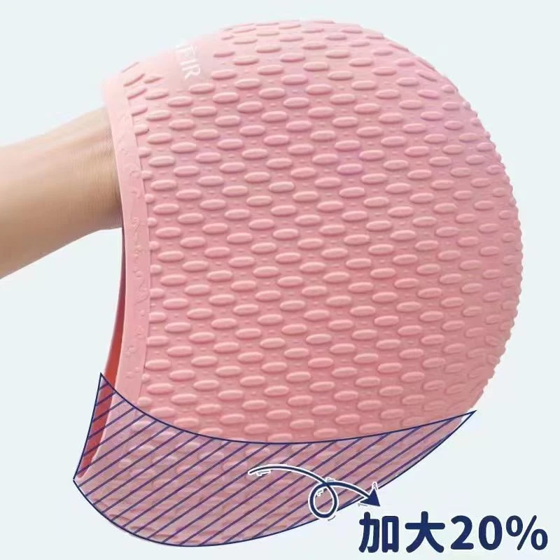泳帽女款长发加大不勒头硅胶泡泡帽防水护耳成人专业游泳训练装备
