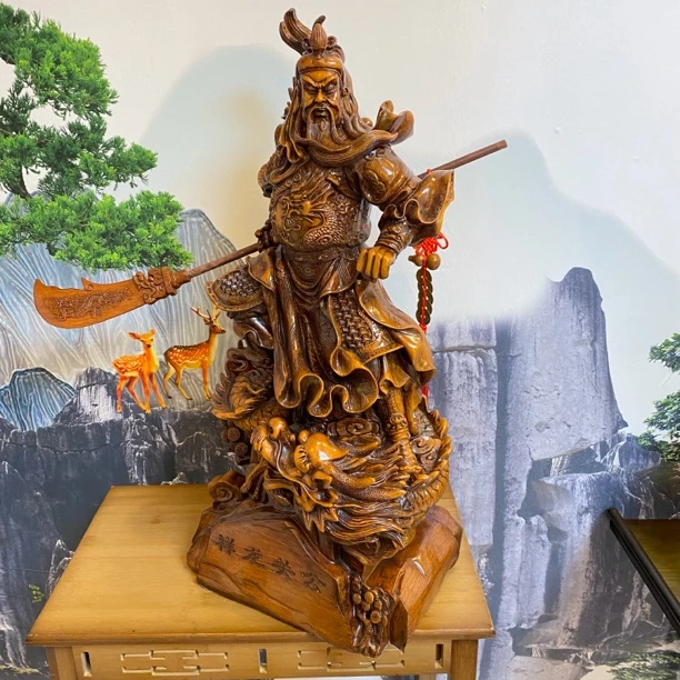 祥龙关公关二爷家居摆件中式家居摆件（长26高50cm)