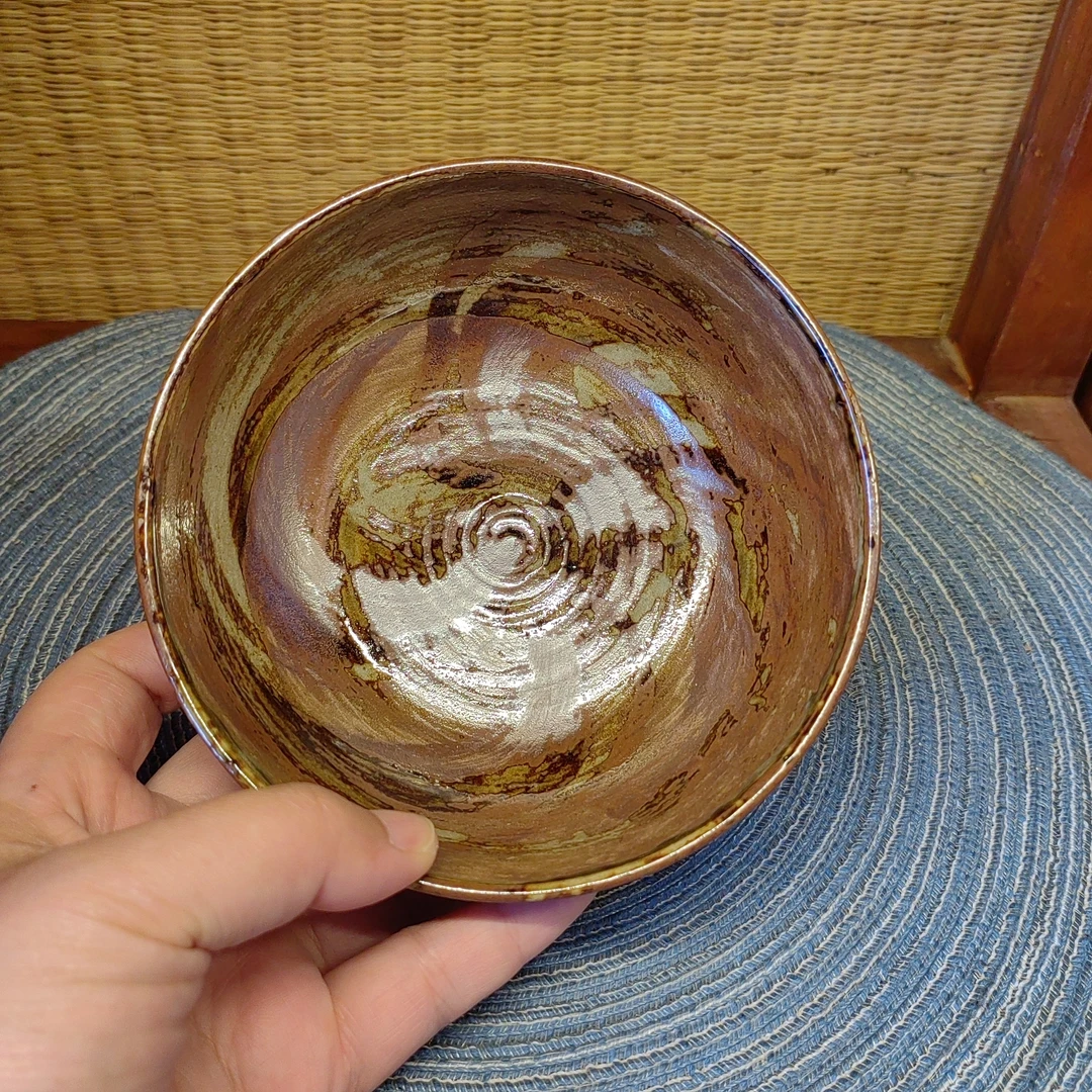 2号吃饭碗，纯手工制作刷釉土碗
