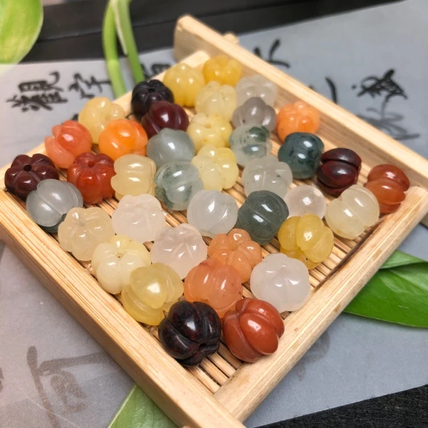 桂林天然南瓜散珠尺寸10mm20粒手工DIY锁骨链多样性发一货