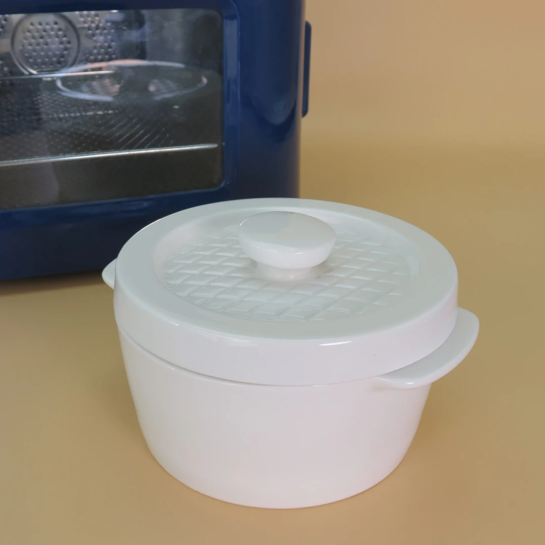 500ml 双耳带盖鸡蛋羹碗 高温瓷