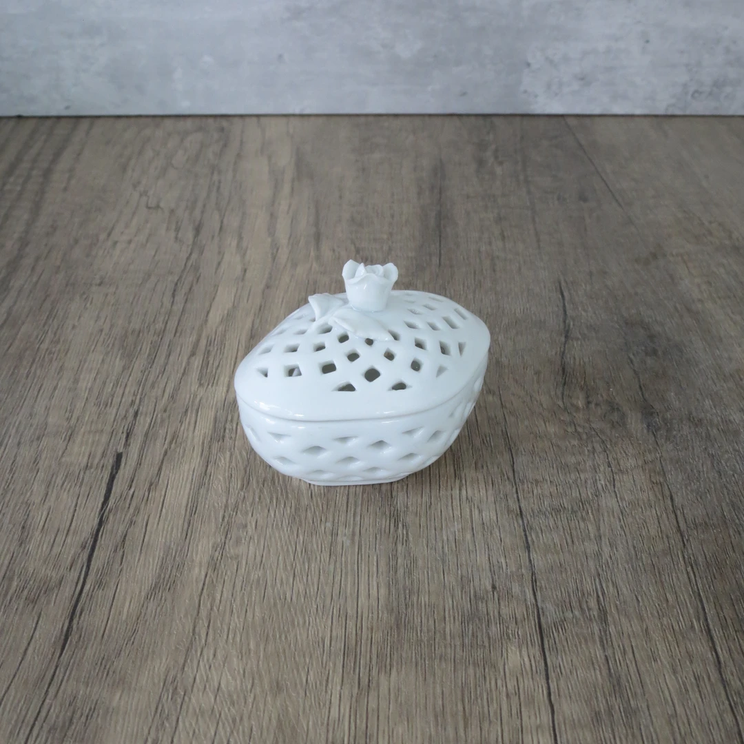 【老瓷】M家 尘封簪花花篮小号 高温瓷