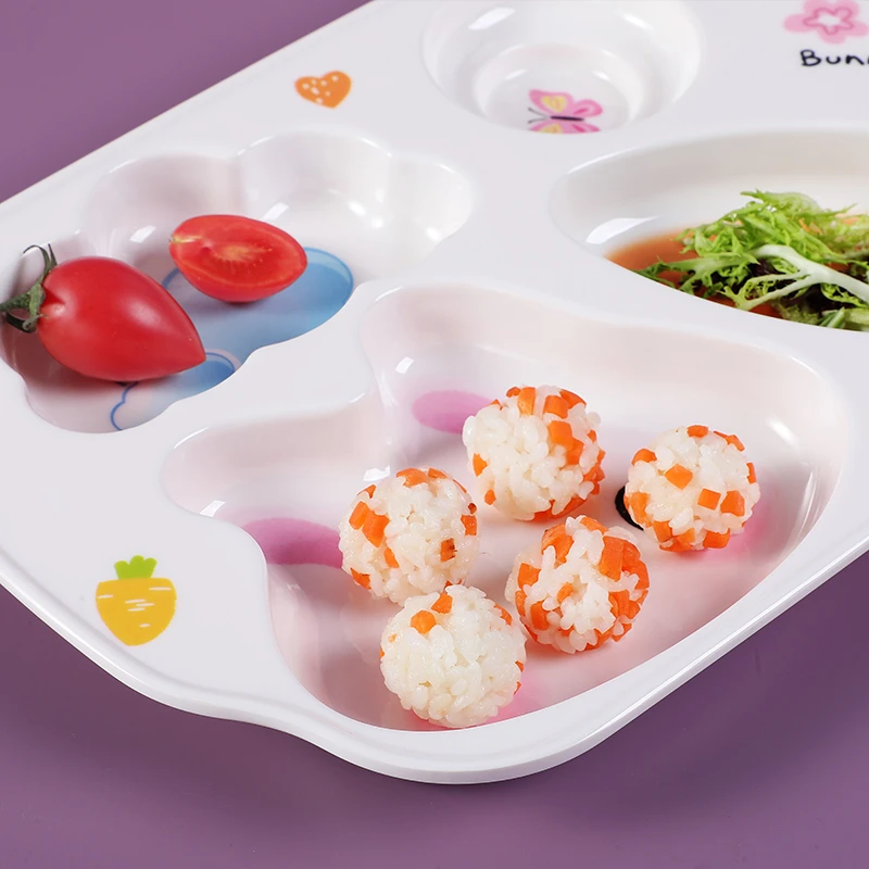 A00180 儿童卡通辅食兔子套装杯防滑易清洗少女心可爱卡通5件套