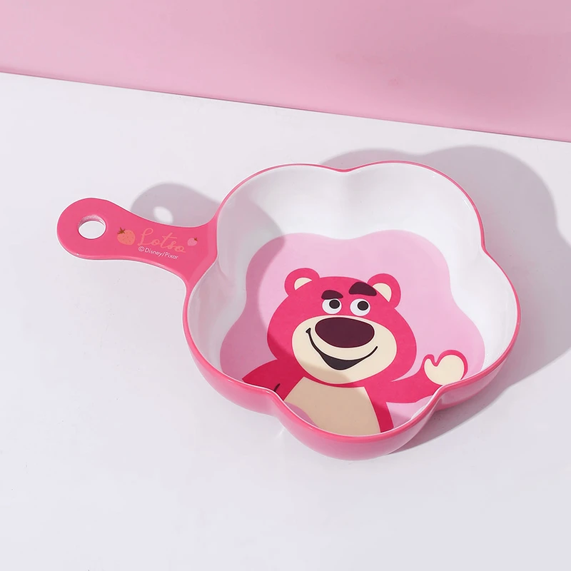 草莓熊儿童宝宝手把花瓣碗幼儿园家用大容量耐摔防烫吃饭碗卡通