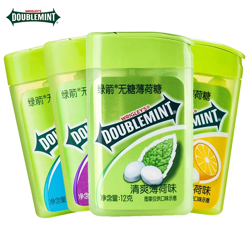 绿箭无糖薄荷糖20粒6瓶装口香糖清口随身清新口气糖果含片-LJ