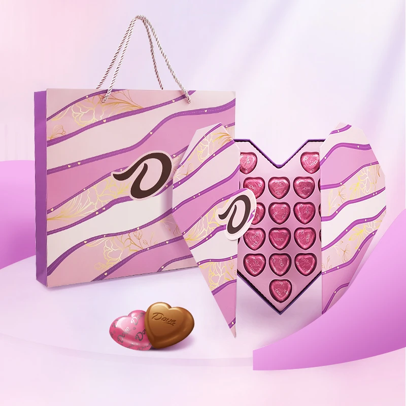 Dove/德芙情人节限定心语巧克力27粒紫之羽梦想翅膀心形情侣礼物