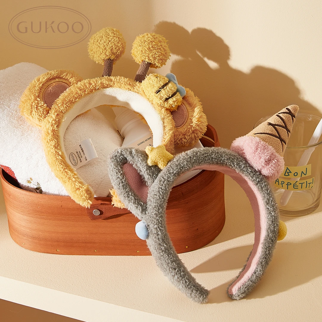【雪宝粉丝专享】Gukoo果壳冰淇淋蜂蜜羊羔绒可爱卡通立体发箍
