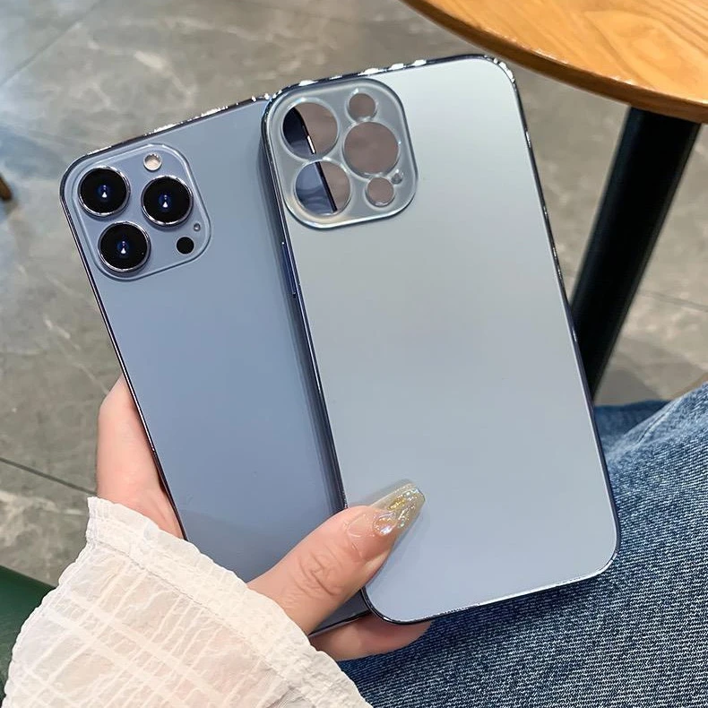 远峰蓝原机色防摔磨砂手机壳iPhone12适用于苹果16promax保护套14